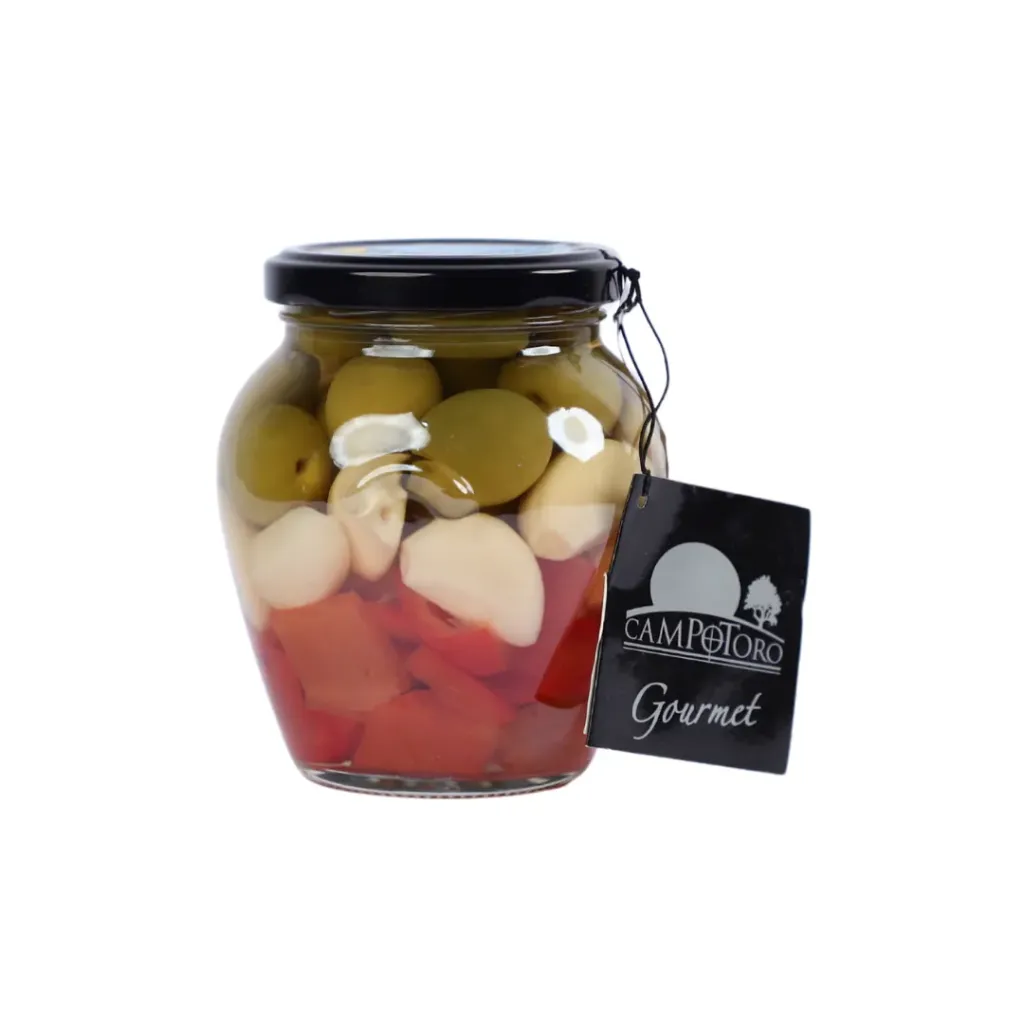 [OR2MIX2] Mix Granada (Pimientos Rojo Aceituna Manzanilla y Ajo) 500 Gr[Campotoro]