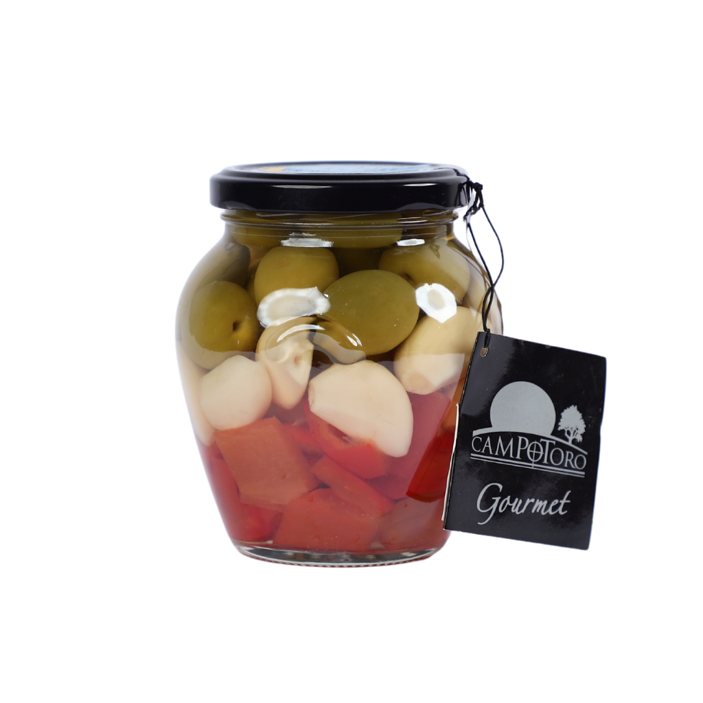 Mix Granada (Pimientos Rojo Aceituna Manzanilla y Ajo) 500 Gr[Campotoro]