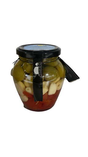 [OR2MIX2] Mix Granada (Pimientos Rojo Aceituna Manzanilla y Ajo) 500 Gr[Campotoro]